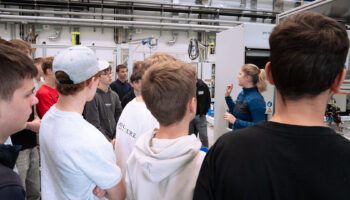 Pictured are students from Anton Bruckner Grammar School.