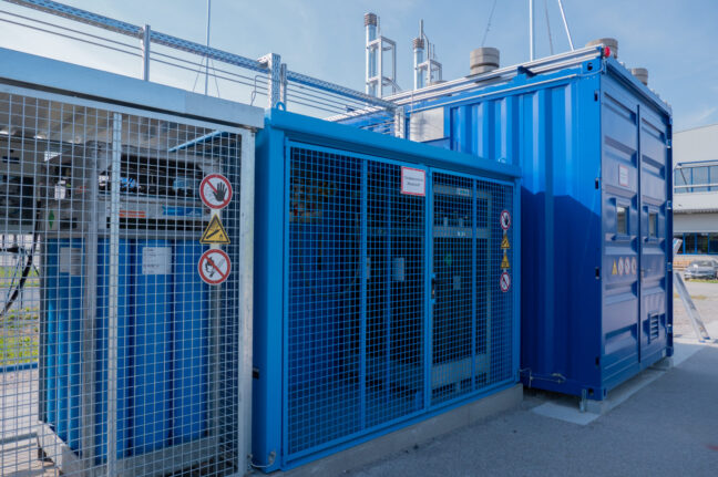 seitliche Ansicht auf das Wasserstoff Testcenter