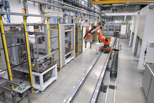 Sicht in die Rotor Montageanlage