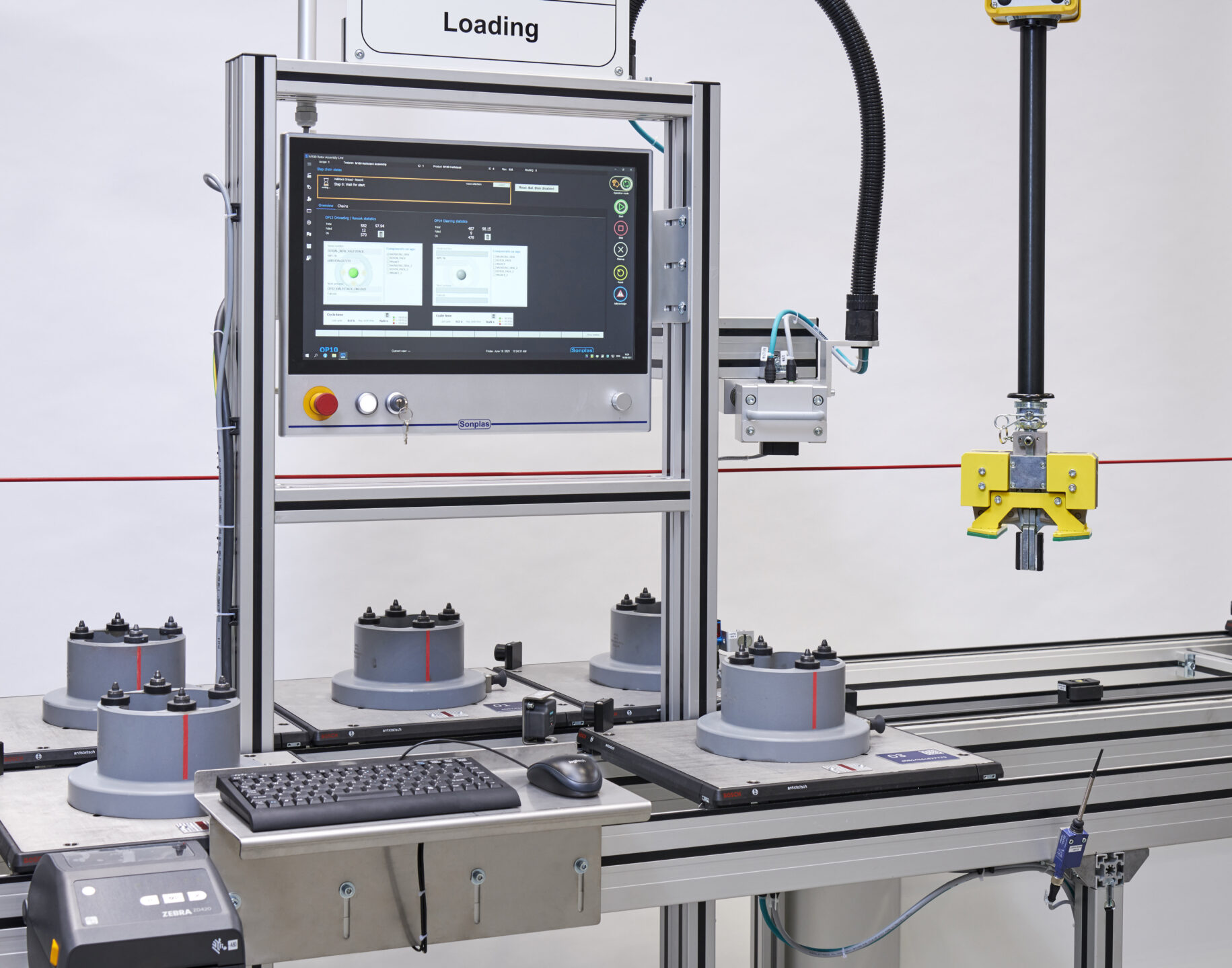 Handarbeitsplatz Rotormontage für die Zuladung